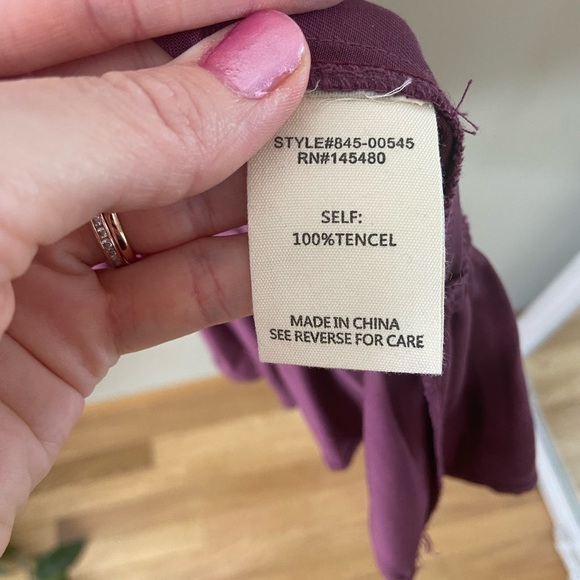 ANTHROPOLGIE mo:vint Tencel Plum Purple Ruffle Wrap Dress Size Small - Picture 7 of 16